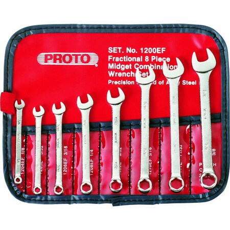 Proto Proto 8 Piece Short Satin Combination Wrench Set - 6 Point J1200EF